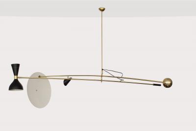  Stilnovo LARGE SCALE ARCHITECTURAL CANTILEVER STILNOVO STYLE PENDANT