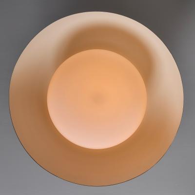  Stilnovo Large 1950s Stilnovo Black Metal and Opaline Glass Ceiling Lamp by Bruno Gatta