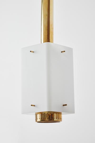  Stilnovo Large 1950s Stilnovo Model Brass and Glass Pendant with Original Yellow Label