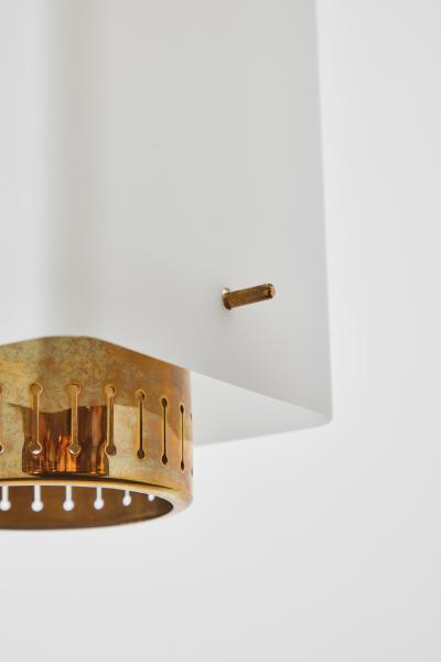  Stilnovo Large 1950s Stilnovo Model Brass and Glass Pendant with Original Yellow Label