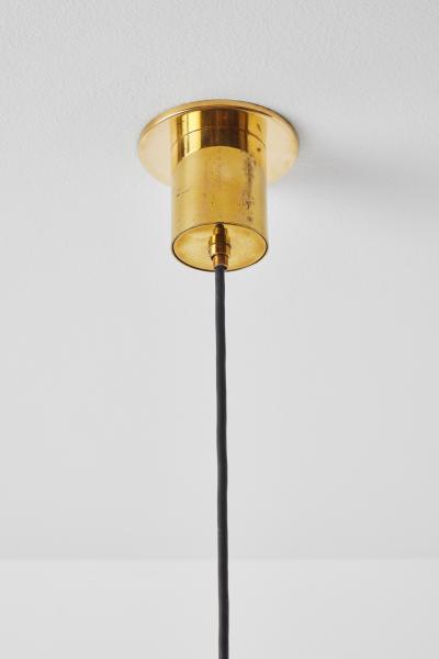  Stilnovo Large 1950s Stilnovo Model Brass and Glass Pendant with Original Yellow Label