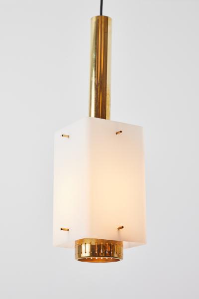  Stilnovo Large 1950s Stilnovo Model Brass and Glass Pendant with Original Yellow Label