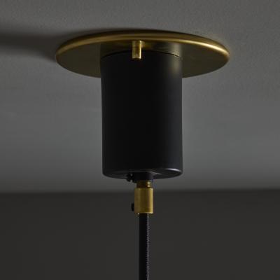  Stilnovo Large 1950s Stilnovo Opaline Glass and Brass Pendant Lamp
