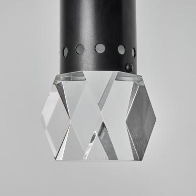  Stilnovo Large 1960s Stilnovo Faceted Diffuser Pendant Lamp