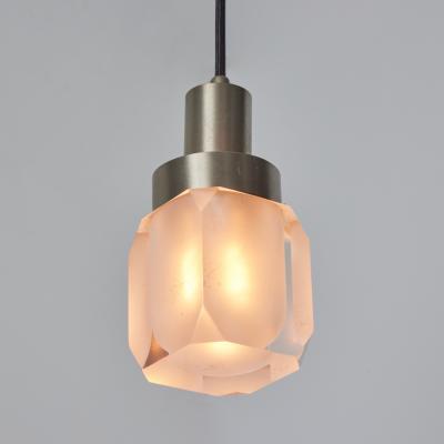  Stilnovo Large 1960s Stilnovo Faceted Diffuser Pendant Lamp