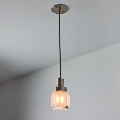  Stilnovo Large 1960s Stilnovo Faceted Diffuser Pendant Lamp