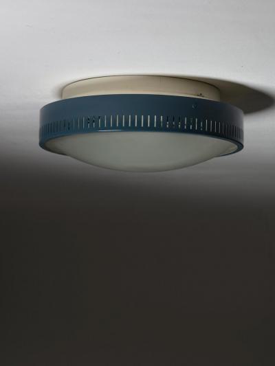  Stilnovo Metal and Glass Ceiling Lamps by Stilnovo Italy 1950s