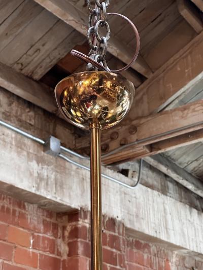  Stilnovo Mid Century Italian Stilnovo Orbit Chandelier Brass Italy 1955