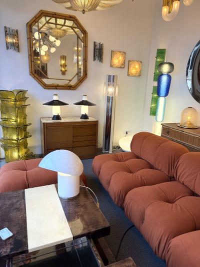  Stilnovo Mid Century Modern Pair of Lamps Brass Lacquered Metal by Stilnovo Italy 1950s