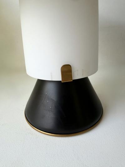  Stilnovo Mid Century Modern Pair of Lamps Brass Lacquered Metal by Stilnovo Italy 1950s