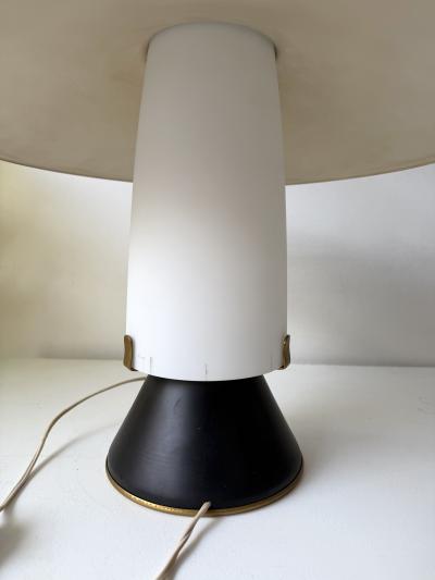  Stilnovo Mid Century Modern Pair of Lamps Brass Lacquered Metal by Stilnovo Italy 1950s
