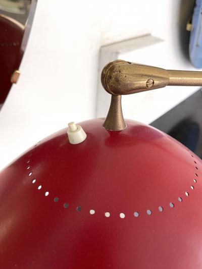  Stilnovo Mid Century Reading Floor Lamp Brass lacquered Metal by Stilnovo Italy 1960s