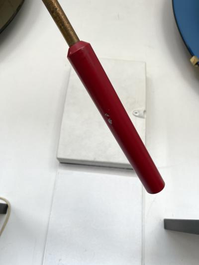  Stilnovo Mid Century Reading Floor Lamp Brass lacquered Metal by Stilnovo Italy 1960s