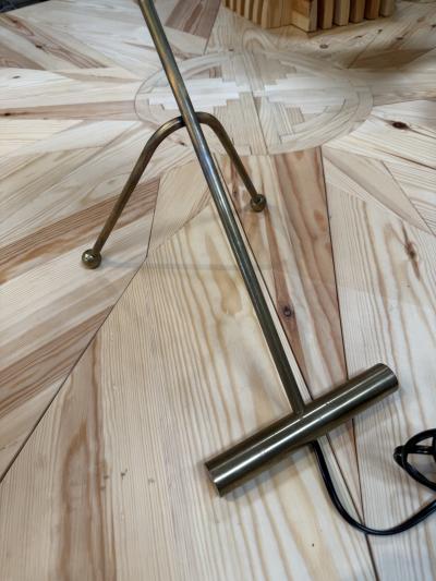  Stilnovo Mid Century Stilnovo Adjustable Black White Table Lamp in Brass Italy