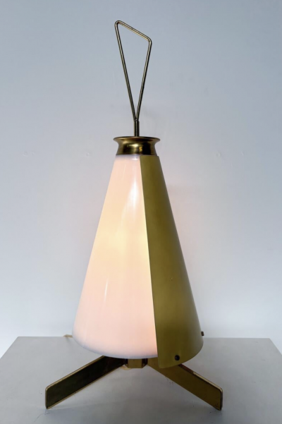  Stilnovo Mid Century Table Lamp by Stilnovo Brass Aluminium and Plexiglass