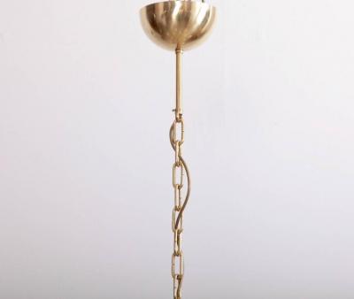  Stilnovo Monumental Brass and Glass Chandelier Attributed to Stilnovo