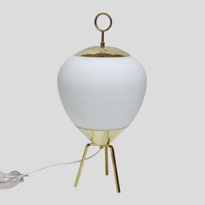  Stilnovo PAIR OF GLASS AND BRASS TABLE LAMPS IN STYLE OF STILNOVO