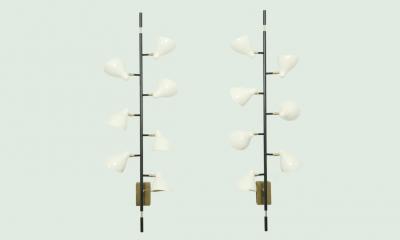  Stilnovo Pair of Articulated Cone Sconces in the manner of Stilnovo