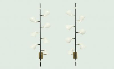  Stilnovo Pair of Articulated Cone Sconces in the manner of Stilnovo