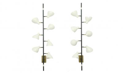  Stilnovo Pair of Articulated Cone Sconces in the manner of Stilnovo