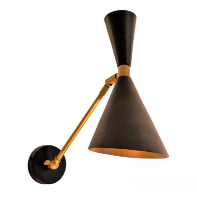  Stilnovo Pair of Black Stilnovo Style Wall Lights