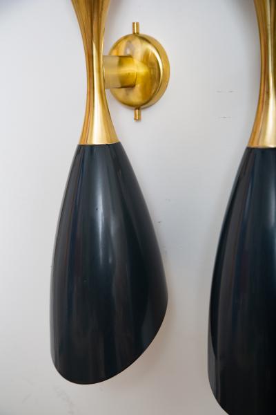  Stilnovo Pair of Stilnovo Double Cone Wall Sconces