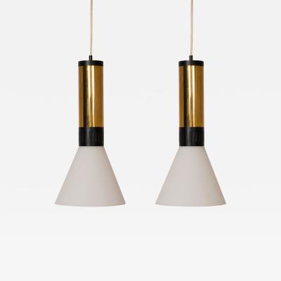  Stilnovo Pair of Stilnovo pendant lamps model 1135 2 Italy 1960s