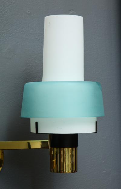  Stilnovo Pair of Two Arm Sconces by Stilnovo