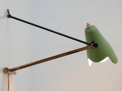  Stilnovo Rare Adjustable Mid Century Modern Stilnovo Table or Wall Lamp Italy 1950s
