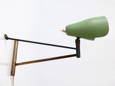  Stilnovo Rare Adjustable Mid Century Modern Stilnovo Table or Wall Lamp Italy 1950s