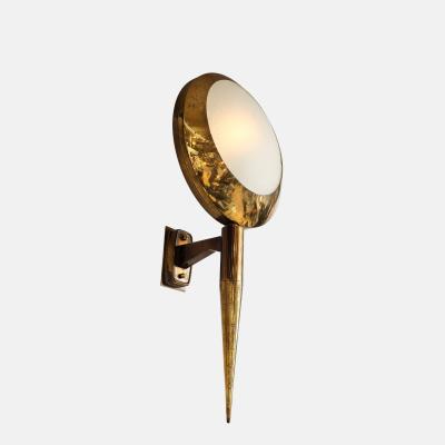  Stilnovo Rare Large Pair of Sconces Model 2128 in Brass and Glass by Stilnovo