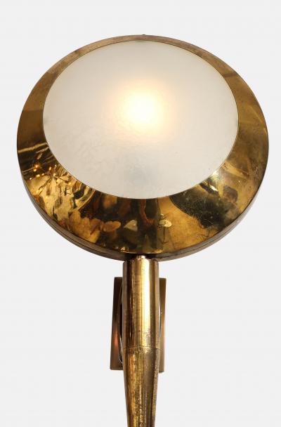  Stilnovo Rare Large Pair of Sconces Model 2128 in Brass and Glass by Stilnovo