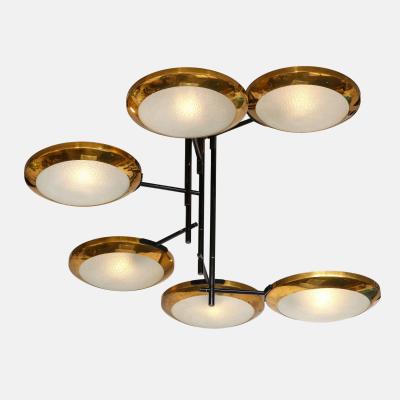  Stilnovo Rare Six Light Chandelier by Stilnovo