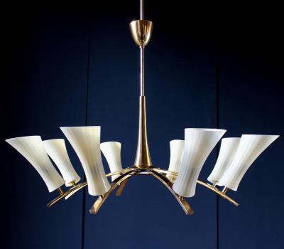  Stilnovo Rare Spider Chandelier Germany 1950s