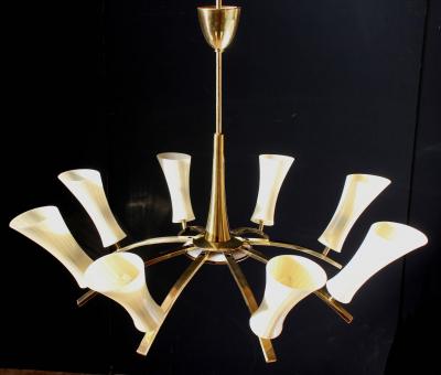  Stilnovo Rare Spider Chandelier Germany 1950s