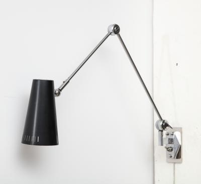  Stilnovo SINGLE BLACK AND CHROME SCONCE BY STILNOVO