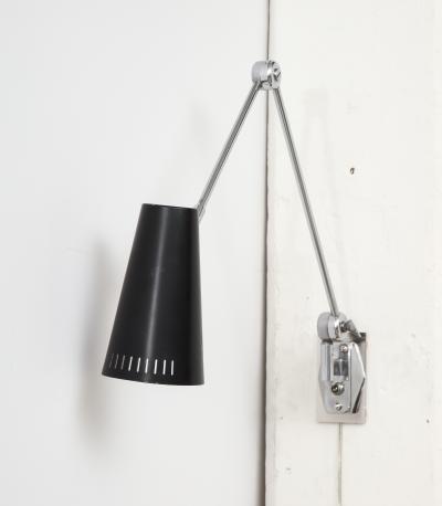  Stilnovo SINGLE BLACK AND CHROME SCONCE BY STILNOVO