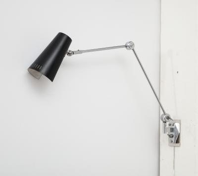  Stilnovo SINGLE BLACK AND CHROME SCONCE BY STILNOVO