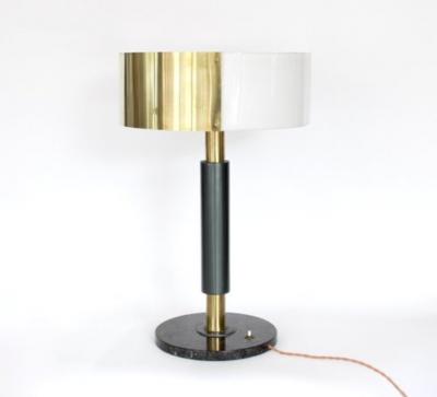  Stilnovo STILNOVO ITALIAN TABLE LAMP BRASS AND PERSPEX SHADE ON MARBLE BASE