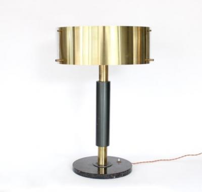  Stilnovo STILNOVO ITALIAN TABLE LAMP BRASS AND PERSPEX SHADE ON MARBLE BASE
