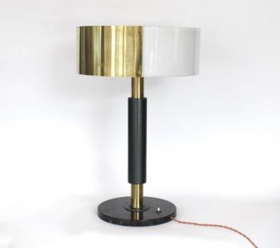  Stilnovo STILNOVO ITALIAN TABLE LAMP BRASS AND PERSPEX SHADE ON MARBLE BASE