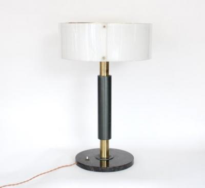  Stilnovo STILNOVO ITALIAN TABLE LAMP BRASS AND PERSPEX SHADE ON MARBLE BASE