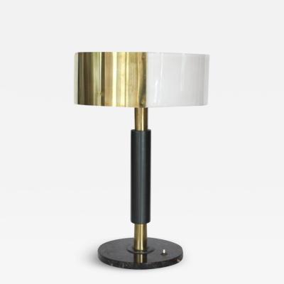  Stilnovo STILNOVO ITALIAN TABLE LAMP BRASS AND PERSPEX SHADE ON MARBLE BASE