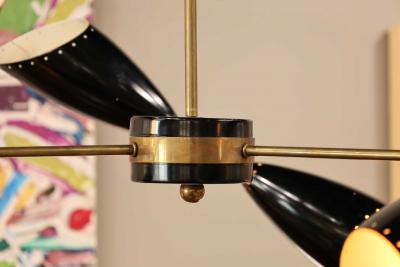  Stilnovo Stillnovo Style Chandelier with Three Double Coned Articulating Arms