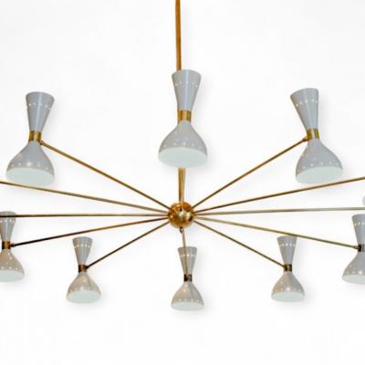  Stilnovo Stilnovo 12 Arm Diabolo White Lamp