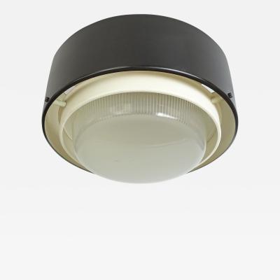  Stilnovo Stilnovo 1950 ceiling lamp in black and white lacquered metal