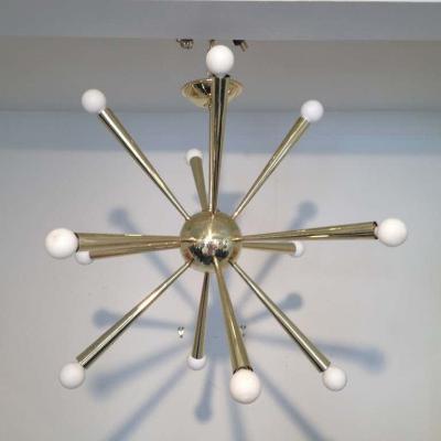  Stilnovo Stilnovo Attributed Sputnik Chandelier Brass