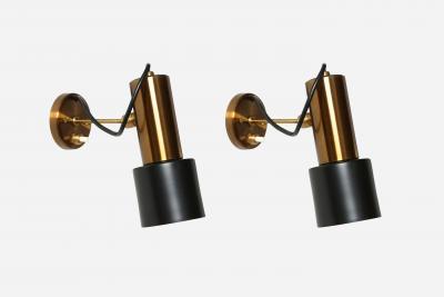  Stilnovo Stilnovo Brass Sconces Mid Century Modern Italy circa 1960s