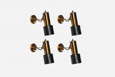  Stilnovo Stilnovo Brass Sconces Mid Century Modern Italy circa 1960s