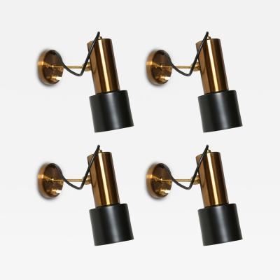  Stilnovo Stilnovo Brass Sconces Mid Century Modern Italy circa 1960s